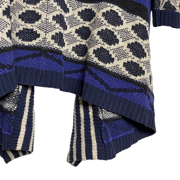 Lucky Brand Aztec Tribal Open Front Cardigan Pockets Oversized Drop Shoulders M - Picture 12 of 15